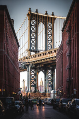 Fototapeta na wymiar Manhattan Bridge shot from dumbo