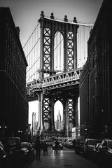 Crédence de cuisine en verre imprimé Brooklyn Bridge Manhattan Bridge shot from dumbo