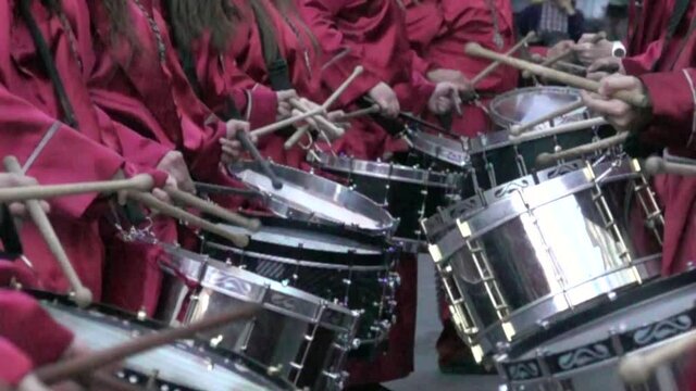 Close-up of typical drums of holy week in Spain