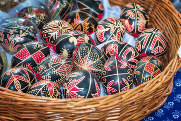 Easter egg - handmade painted with natural colors - Folk art
