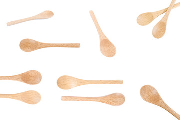 Wooden spoon on isolated background