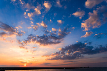Sunrise, landscape. Okinawa, Japan, Asia.