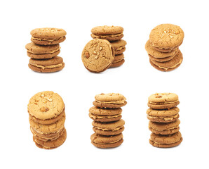 Peanut butter homemade cookie isolated