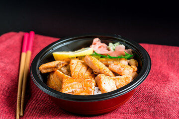 japanese food Mix Salmon Chirashi Rice Bowl