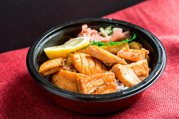 japanese food Mix Salmon Chirashi Rice Bowl