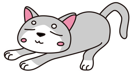 のびをする猫