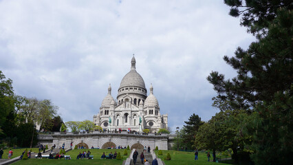 Naklejka premium Photo of iconic Sacre Coeur Basilica in Montmartre, Paris, France