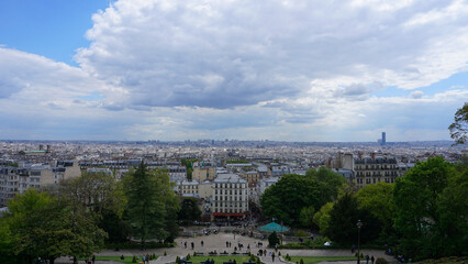 View from Sacre Coeur to Paris, Montmartre, Paris, France