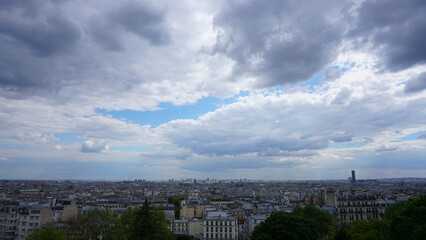 View from Sacre Coeur to Paris, Montmartre, Paris, France