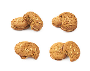 Peanut butter homemade cookie isolated