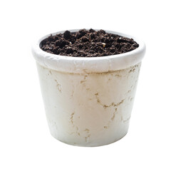 Fototapeta na wymiar Ceramic flower pot on white