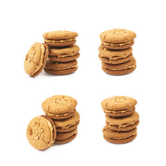 Peanut butter homemade cookie isolated
