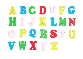 alphabet on white background