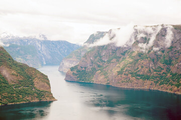 Fototapeta na wymiar top view of Aurlandfjord