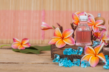 aroma therapy oil in bottle,concept herbal spa