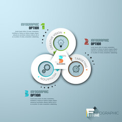 Modern business circle origami style options banner. 