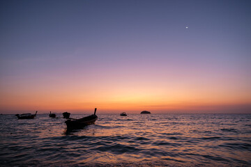 Morning twilight sky at Lipe island (Satun province, ,Thailand)