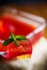 Multi-colored fruit jelly