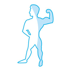 Bodybuilding man silhouette icon vector illustration graphic design