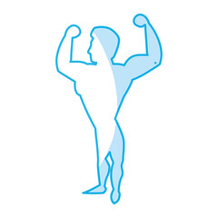 Bodybuilding man silhouette icon vector illustration graphic design
