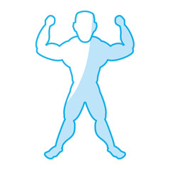 Bodybuilding man silhouette icon vector illustration graphic design