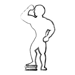 Bodybuilding man silhouette icon vector illustration graphic design