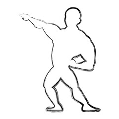 Bodybuilding man silhouette icon vector illustration graphic design