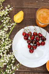 Juicy cherries, luscious nectarine