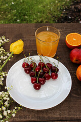 Juicy cherries, luscious nectarine