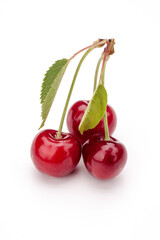 Cherries isolated on white