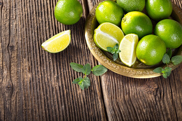 Bunch of green limes.