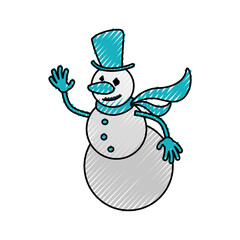 Snowman cartoon christmas icon vector illustration graphic design