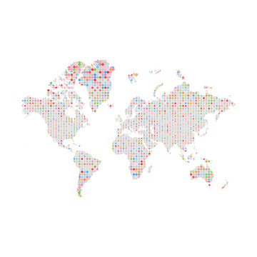 Similar Silhouette of World Map big Data Pattern