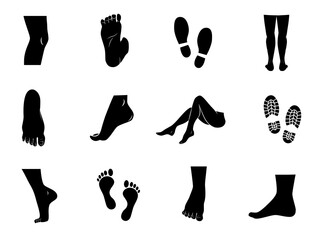 Human leg icon set. Vector art.