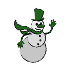 Snowman cartoon christmas icon vector illustration graphic design