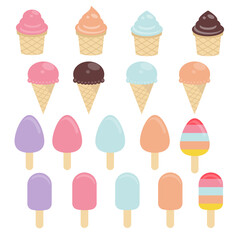 Set of ice creams