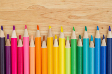 Colorful pencil crayon education background