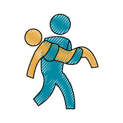 Person helping someone icon vector illustration graphic design