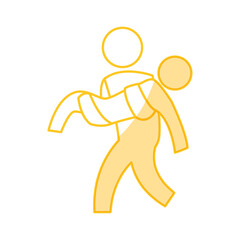 Person helping someone icon vector illustration graphic design