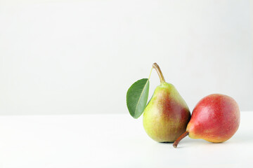 Ripe pears isolated on a white