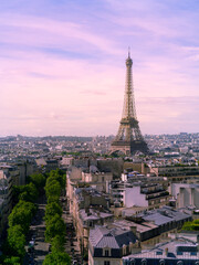 View of Paris with Eiffel tower from Are de Triomphe - 157437599