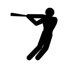 Baseball player pictogram icon vector illustration graphic design