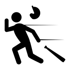 Baseball player pictogram icon vector illustration graphic design