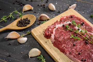 raw beef striploin steak