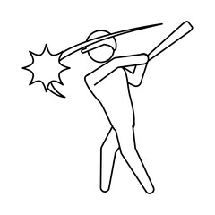 Baseball player pictogram icon vector illustration graphic design