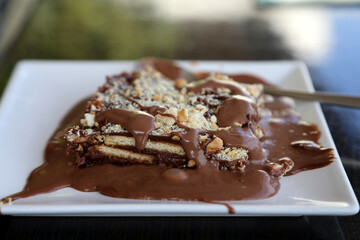 leckerer Schokoladenkuchen im Cafe