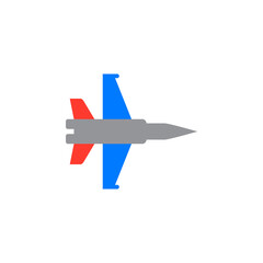Military aircraft icon vector, plane solid logo illustration, jet fighter pictogram isolated on white