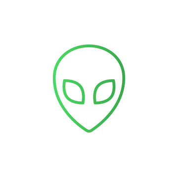 Alien Line Icon, Outline Vector Logo Illustration, Linear Pictogram Isolated On White