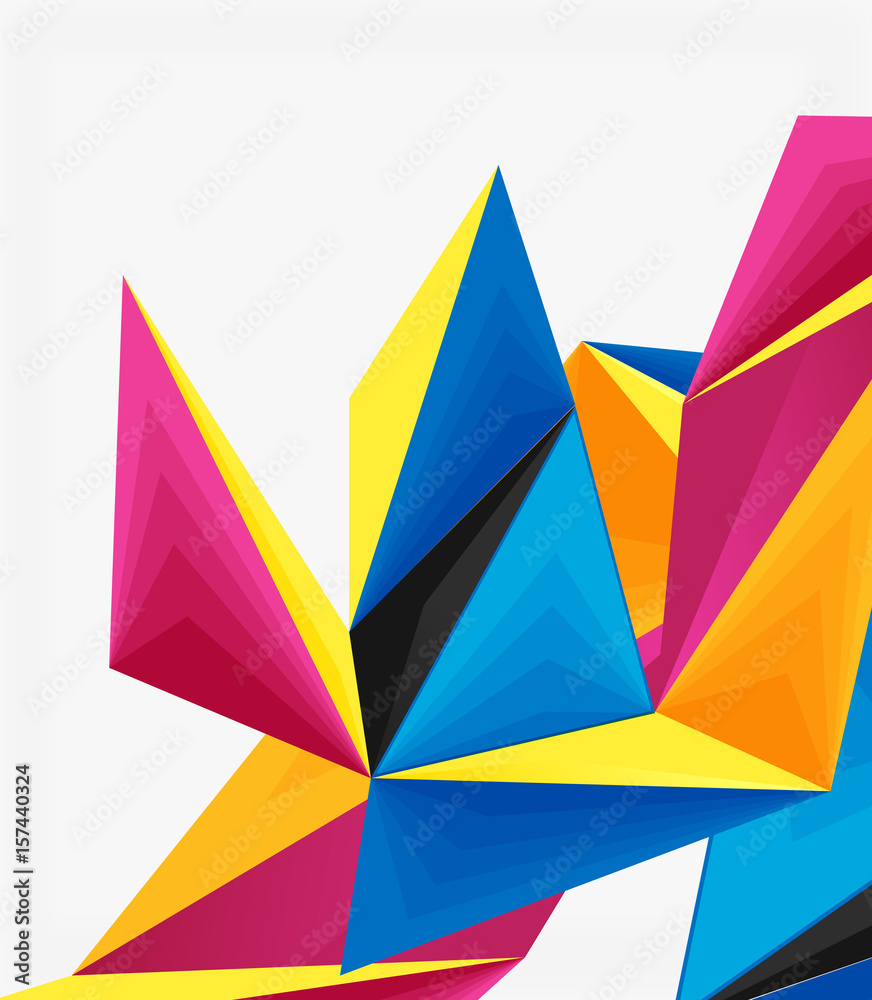 Poster 3d modern triangle low poly abstract geometric vector
