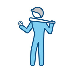 Baseball player pictogram icon vector illustration graphic design